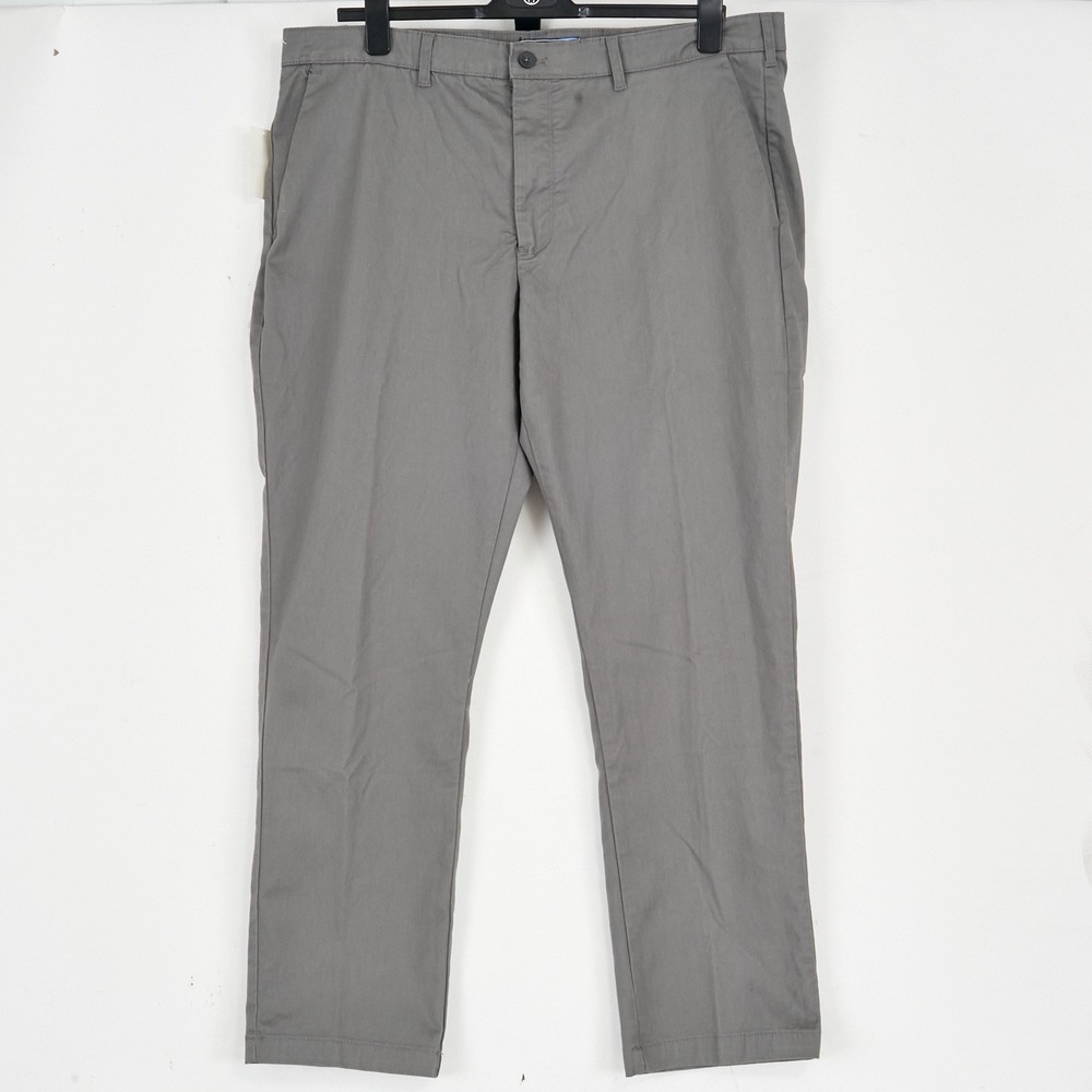 IZOD Performance Stretch Pants Mens 42x32 Grey Straight Smoked Pearl - Picture 3 of 15